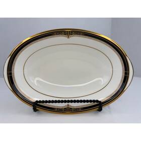Noritake 9758 Vintage Gold And Sable Bone China Oval Vegetable Serving Bowl
