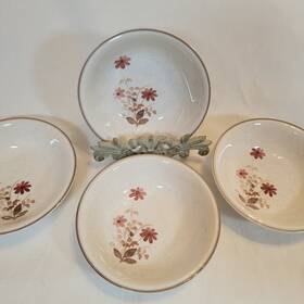 Noritake B305w10 Versatone Outlook Bowls Set Of 4 Cream Pink Floral Japan 5.5in