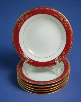 7.5ftftporcelain Noritake C.1964-1973 6 Ftgoldmereft Cereal/soup Bowls Gorgeous Exc