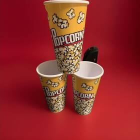 Novelty Place 689323814749 Retro Style Plastic Popcorn Containers Boxes Bucket For Movie Night