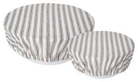 Now Designs 064180287736 Reusable Bowl Cover To Reduce Waste Ticking Stripe - Large And Medium Set Of 2