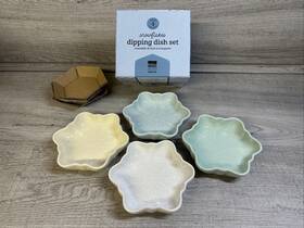 L112001 Now Designs Danica Snowflakes Dipping Or Candy Bowl Dish Set Of 4 Pastel Colors