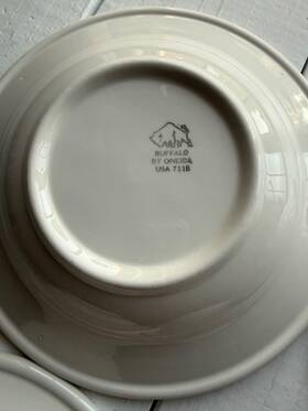 711b Oneida 4 Vtg Buffalo 8.5 Inch Bowl Usa 1960s Rolled Edge Set Euc Resturantware