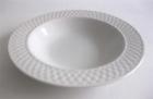 Oneida Euc Wicker White Stoneware Rimmed Soup Bowl