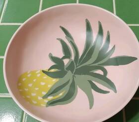 Opalhouse 191908064161 Melamine Bowl 8 Inch Pineapple Pink Green Tropical Summer Salad Cereal