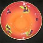 Olives12 Orange Hand " Senora Ceramic Bowl Laurie Gates Painted Black