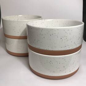 Our Place 713929384822 Side Bowls 6 Inch Hand-speckled Uniquely-shaped Ceramic Soup Spice