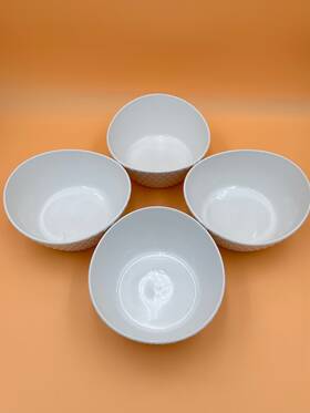 1295681 Over And Back What A Dish Serving Bowls Diamond Lattice White Set Of 4 Nib