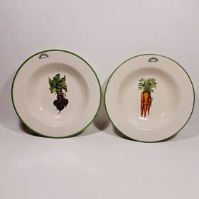 Overandback 013302263608 Indoor Outfitters Over And Back Veggie Pasta Soup Rimmed Bowls Set Of 2