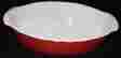 P812 Cerutil Stoneware 12 Oval Casserole Dish Red White Never Used