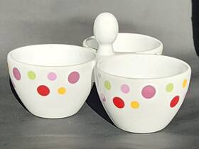 0922-nmb-531 Pampered Chef Simple Additions Polka Dots 3 Part Trio Serving Dishes #2078