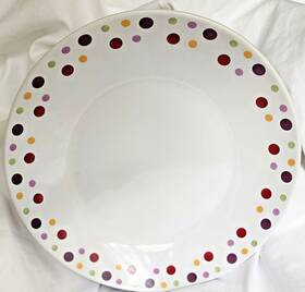 0922-nmb-893 Pampered Chef Simple Additions Large Polka Dot Pasta Serving Bowl 13.5 Inch