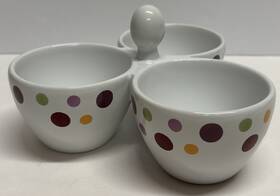 1208c Pampered Chef Simple Additions Polka Dot Trio Condiment Server Bowl Set