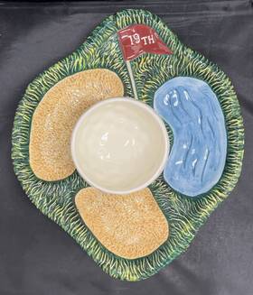 C1017207 Party Nostalgic Inch 19th Hole Ceramic Dish With Golf Ball Dip Bowl