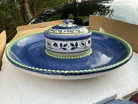 Pfaltzgraff 025398603749 Vintage Orleans Chip And Dip Bowl With Lid Original Box