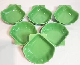 Pfaltzgraff 025398675906 Cool Green Small Shell Dish Set Of 6 Scallop Bowl 10oz Beach Ocean