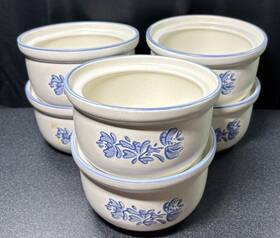 305y Pfaltzgraff Yorktowne Stoneware Lot Of 6 Crocks 16 Ounce Granny Core