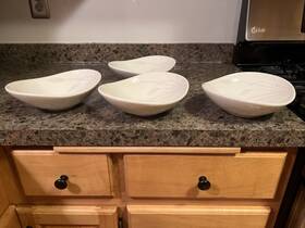 4367963 Pfaltzgraff 4 Oval Linea Pasta Bowls Stoneware Discontinued