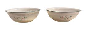 Dec25 Pfaltzgraff Winterberry Set Of 2 Serving Bowls 8 Inch Diameter Green Rim