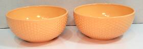 1-sorbet Pier 1 Imports Sorbet Melon Peach Hobnail Cereal Salad Bowls Made In Italy