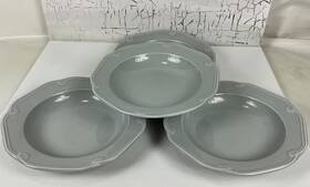 Pillivuyt Us 040389258110 4 Porcelaine Eclectique France Soup Bowl Dove Grey Shells Border