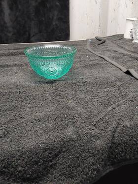 Pioneer 085081358875 Woman Adeline Teal Glass Bowl 13 Oz Euc Blown Country Snack Mini Blue