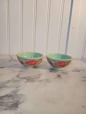 Pioneer Woman 085081337771 The Set Of 2 Gorgeous Garden Dipping Prep Condiment Bowls 3.1 Inch