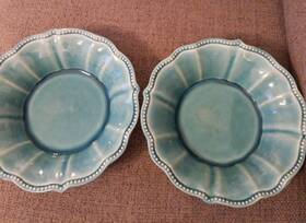 11006859 Pioneer Woman Two 2 Paige Turquoise Soup Cereal Bowls 8.5 Inch