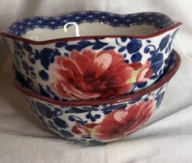 11732104 Pioneer Woman 2 Heritage Floral Soup Cereal Bowl