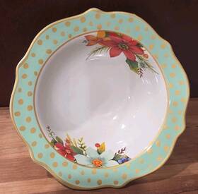 117947.01 Pioneer Woman The Bowl 8.3 Inch Footed Pedestal Christmas Holiday Charm Serving