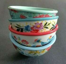 7702 Pioneer Woman The Dipping Bowls Set Of 4 Stoneware 3.12 Inch Diameter Nwt Htf