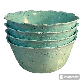 Pioneer Woman 943203427042 Four 4 Juliette Teal Colored 6.5 Inch Melamine Cereal Bowls
