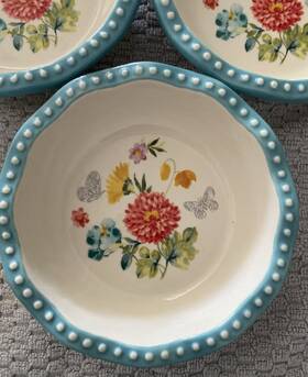 3-pioneer Pioneer Woman Cerp2-476 Set Of Blooming Bouquet 5 Inch Mini Pie Dessert Bowls