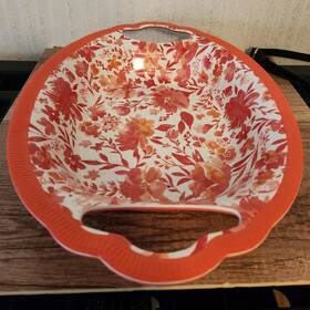 Pw2306302214018 Pioneer Woman The Painterly Floral Melamine Oval Serve Bowl Large Coral Euc