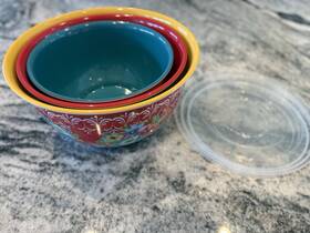 Pw2306302214077 Pioneer Woman Melamine Mixing Bowl Set With Lids - Fancy Flourish Rare
