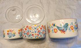 Pw53968818141ol Pioneer Woman The 5 Piece Round Ceramic Bake And Store Nesting Bowls Set Read
