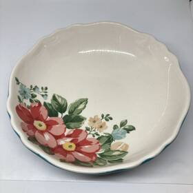 Woman7 Pioneer Woman 7.5 Inch Scalloped Edge Pasta Bowl Blue Teal Salad Soup Mw Dw Safe