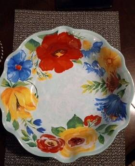 Y120 Pioneer Woman Delaney Teal Serving Bowl
