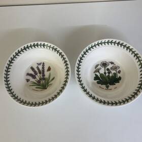 11082021 Portmeirion Pair Of Botanic Garden Cereal Oatmeal Bowls 6.5 Inch Lavender Daisy