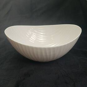 422391 Portmeirion Sophie Conran White Oak 11.5 Inch Oval Salad Vegitable Bowl Ivory