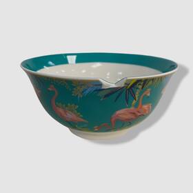 Portmeirion 749151693920 Sara Miller Green Tahiti Flamingo Candy Bowl 6 Inch