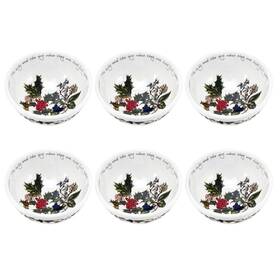 Hv05500 Portmeirion The Holly And Ivy 5.5 Inch Salad Bowls Set Of 6 - Festive Earthenware For C