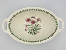 Pmr1072 Portmeirion Botanical Garden Large Oval Handled Serving Bowl 15 Inch With Tag