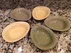 Pottery Barn Charlotte Egg Oval Embossed Bowls Green Yellow Set