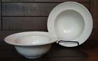 Pottery Barn Set Of Cambria White Stoneware Rim Soup Bowls