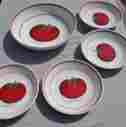 Pp831 Unbranded Tomato Themed Serving Bowl Set 5 Large Ceramic Bowls Great For Soup