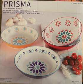 Prisma 752760328879 Baum Stoneware Pasta Dinner Serving Bowl Set - 4 Piece Colorful