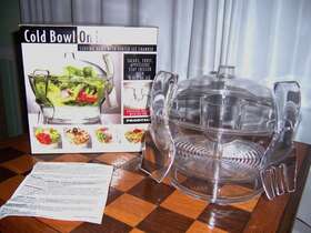 Hwpd3cb Prodyne Cold Bowl On Ice With Serving Spoon And Fork -clear Acrylic Complete