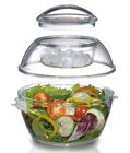 Prodyne Salad Bowls Carry Handle Clip-on Dome Lid Ice Chamber Cold Kitchen Silicone Seal 885155215611