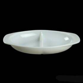 1063 Pyrex Vintage 13 Inch Oval Divided Vegetable Bowl White #1063